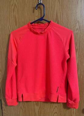 Reebok Neon Pink Waffle Knit Athletic Pullover Youth XL
